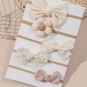 5pcs Set Baby Girl Flower & Bow Decor He
