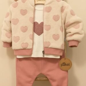 Set of 3 velvet heart girl